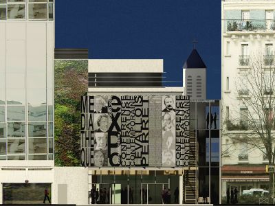 Mediatecă la Levallois-Perret - fațada