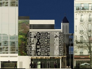 Mediatecă la Levallois-Perret - fațada
