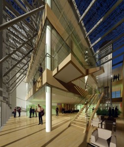 Mediatecă la Levallois-Perret - perspectivă interioară